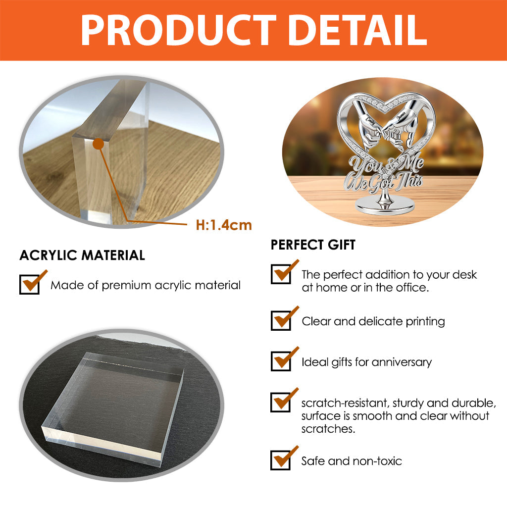 Silver Anniversary, Gold Anniversary, We Got This - Personalized Couple Custom Shaped Acrylic Plaque