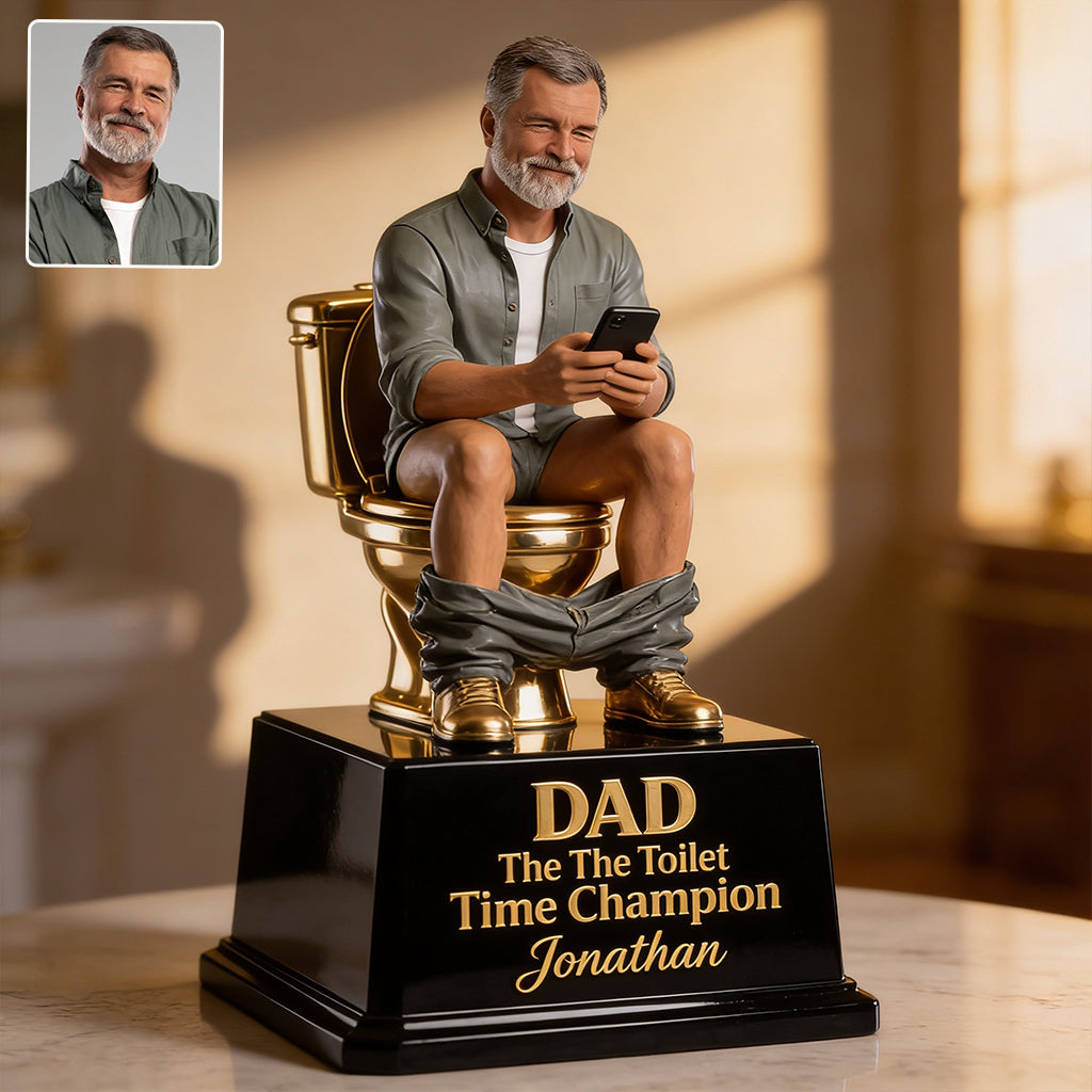 Die goldene Toilettentrophäe - Personalisierte Vater Acrylplakette