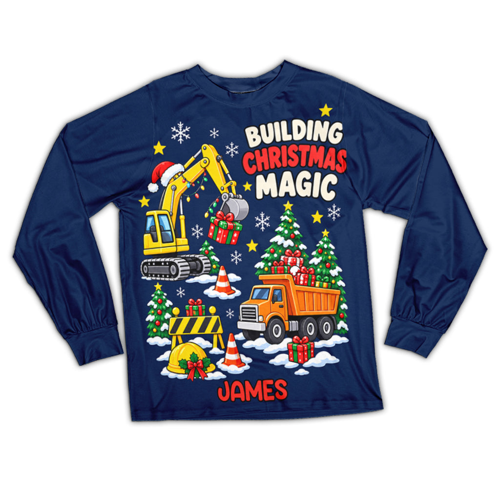 Building Christmas Magic - Personalized Kid Pajamas Set