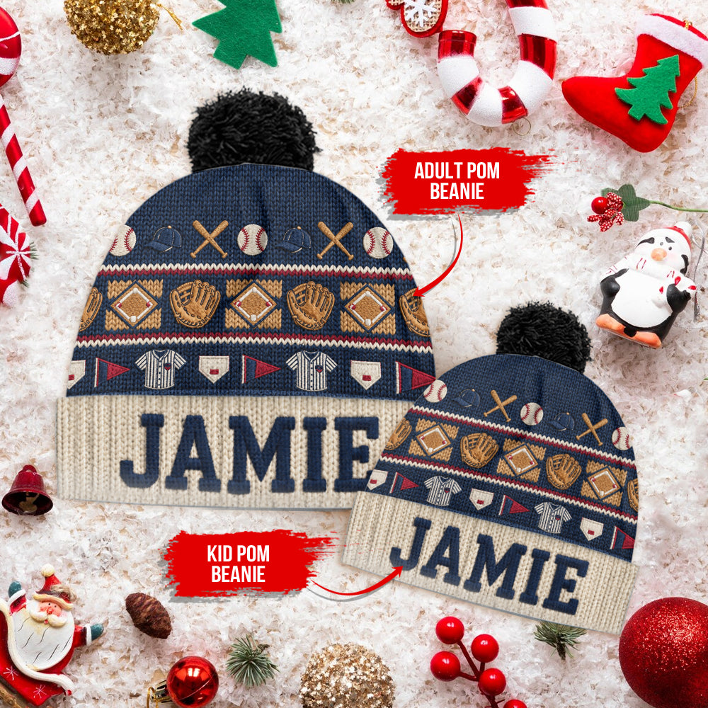 Hit The Dang Ball - Personalized Baseball Beanie Hat