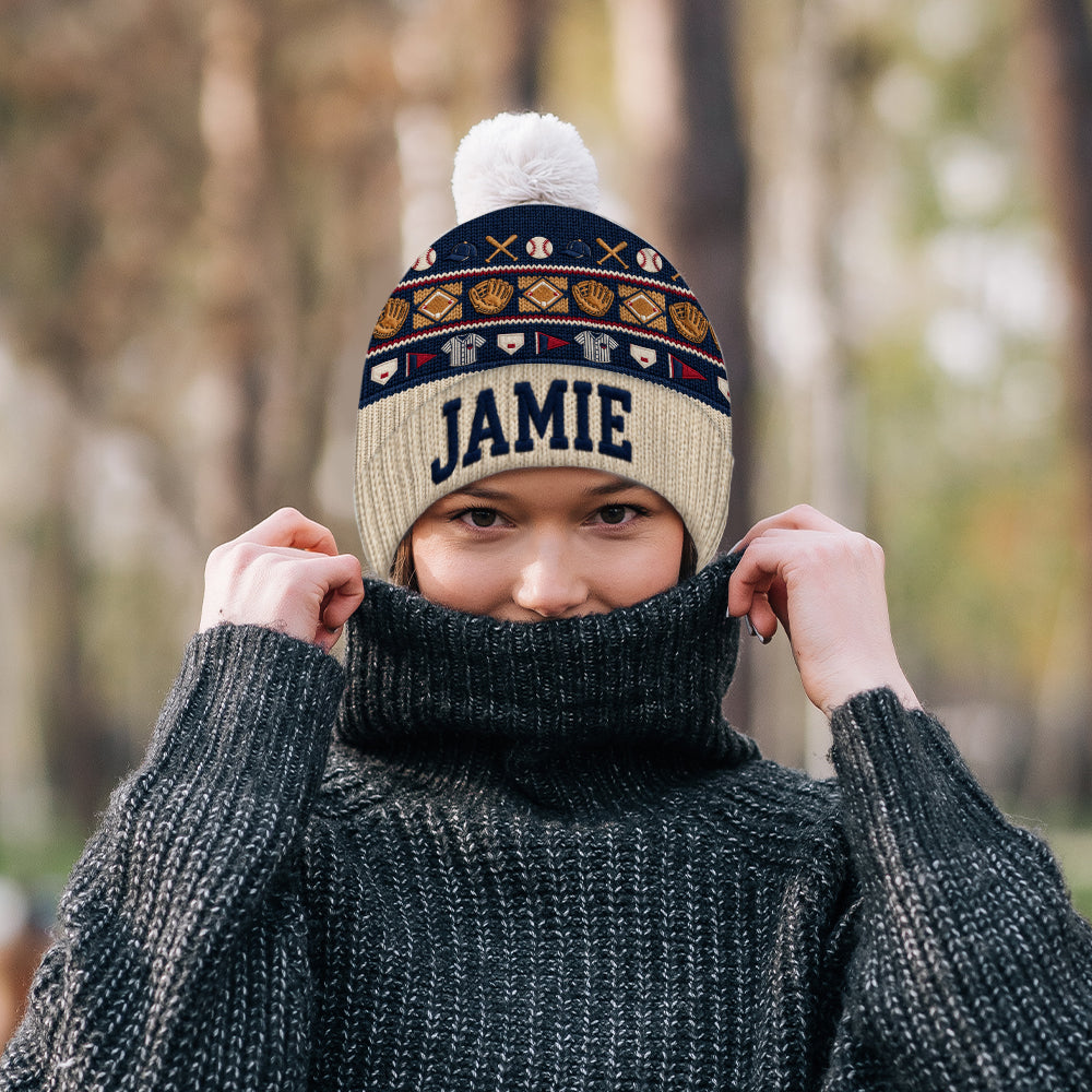 Hit The Dang Ball - Personalized Baseball Beanie Hat