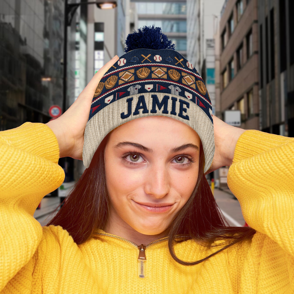 Hit The Dang Ball - Personalized Baseball Beanie Hat