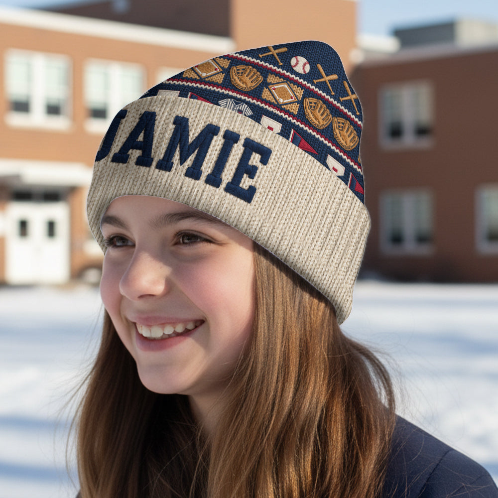 Hit The Dang Ball - Personalized Baseball Beanie Hat