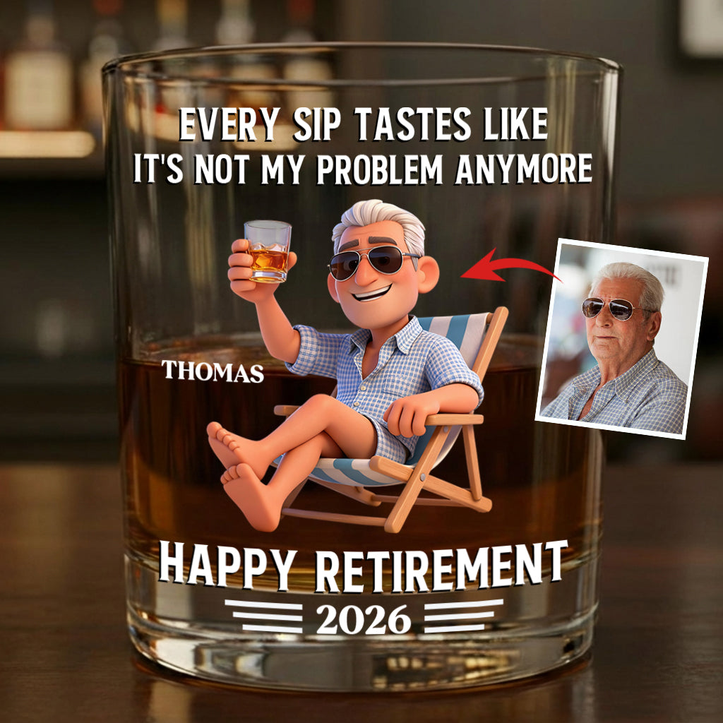 Cadeau de retraite - Verre à whisky personnalisé pour retraité