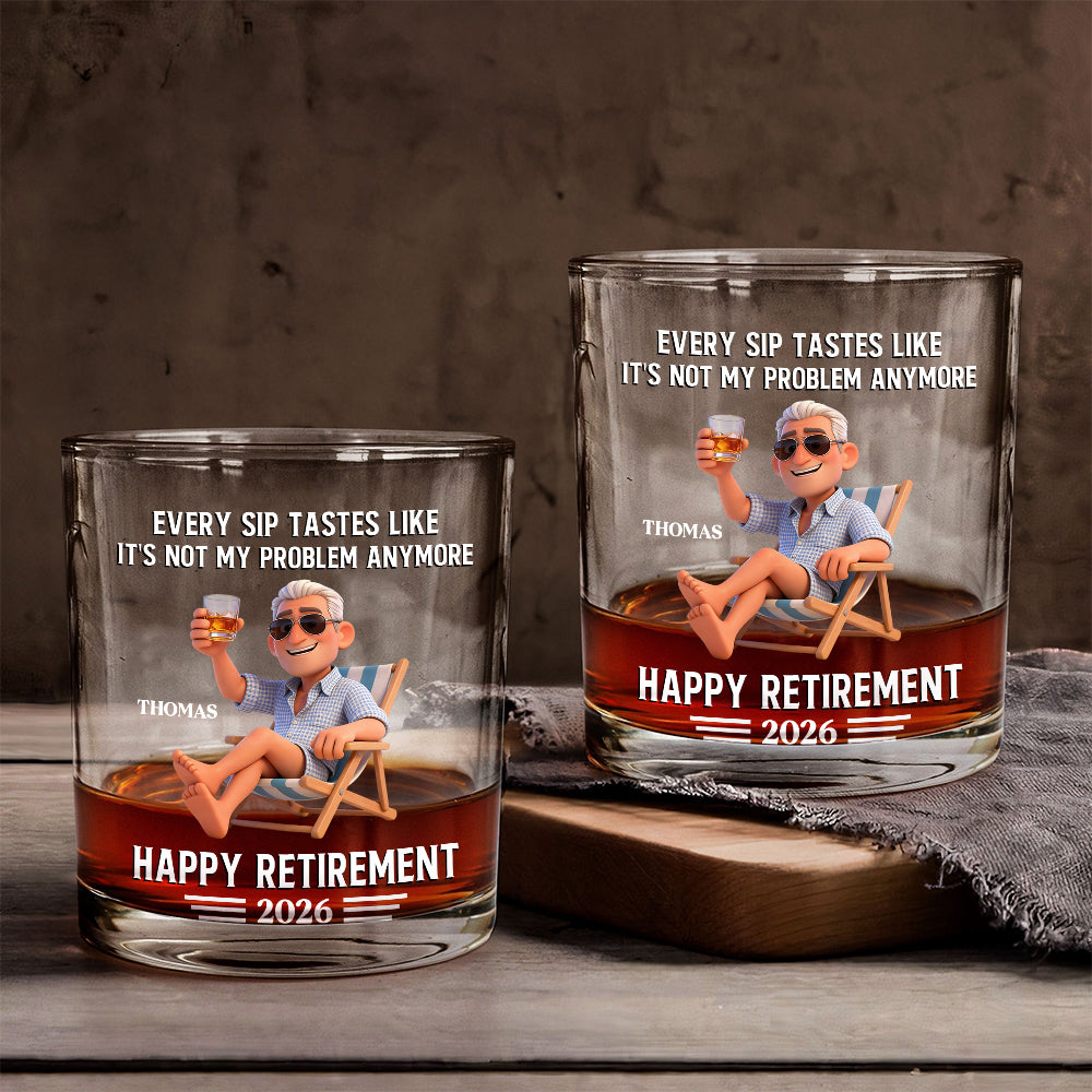 Cadeau de retraite - Verre à whisky personnalisé pour retraité