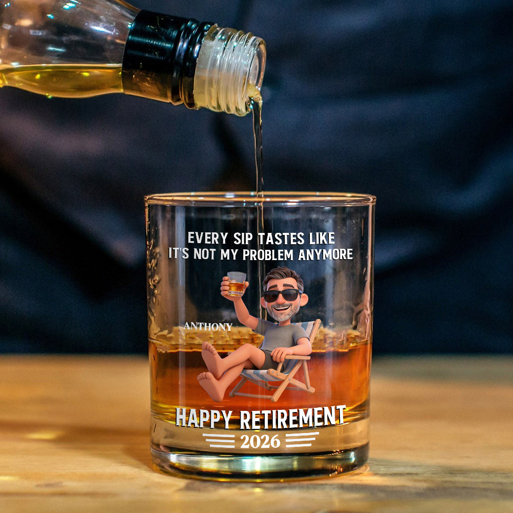 Cadeau de retraite - Verre à whisky personnalisé pour retraité