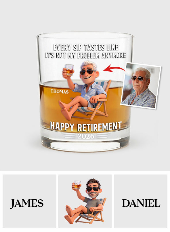 Cadeau de retraite - Verre à whisky personnalisé pour retraité
