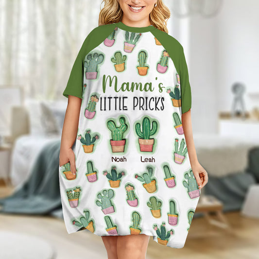 Mama's Little Pricks - Personalized Mother Sleep T-shirt Dress