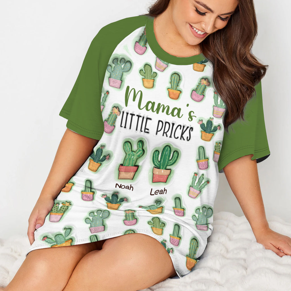 Mama's Little Pricks - Personalized Mother Sleep T-shirt Dress