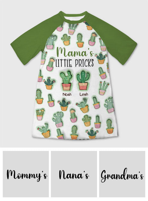 Mama's Little Pricks - Personalized Mother Sleep T-shirt Dress