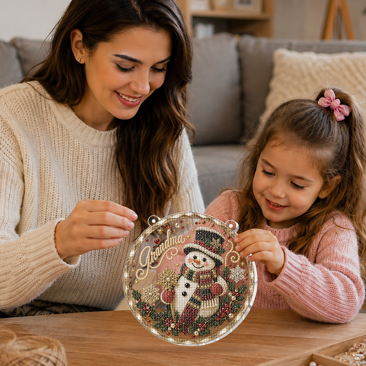 Omas Liebe - Personalisierbares Diamantmalerei Ornament Set