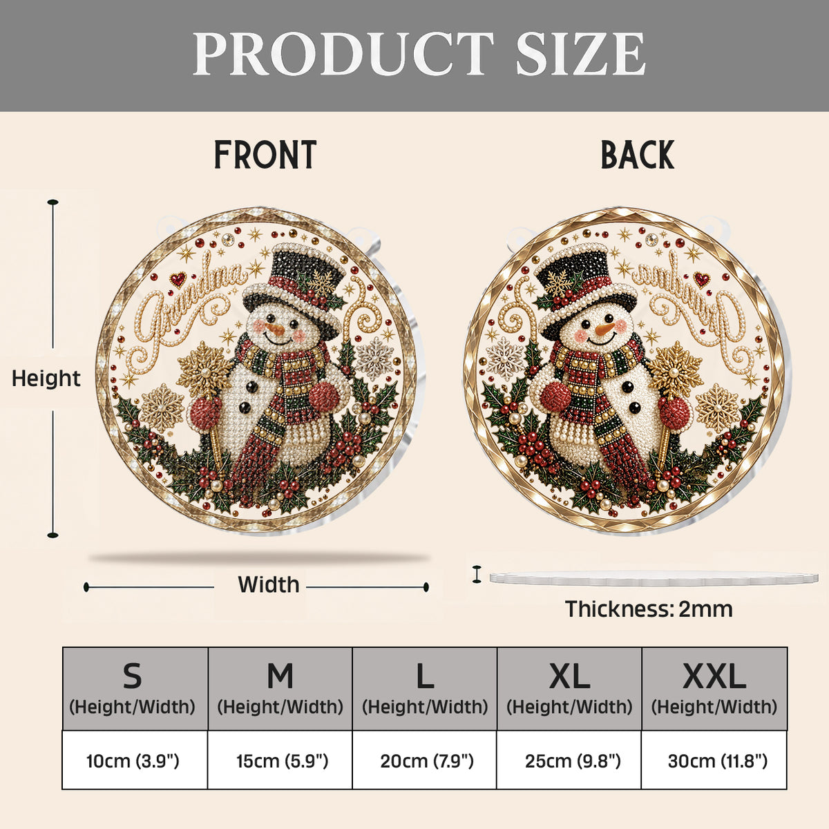 Omas Liebe - Personalisierbares Diamantmalerei Ornament Set