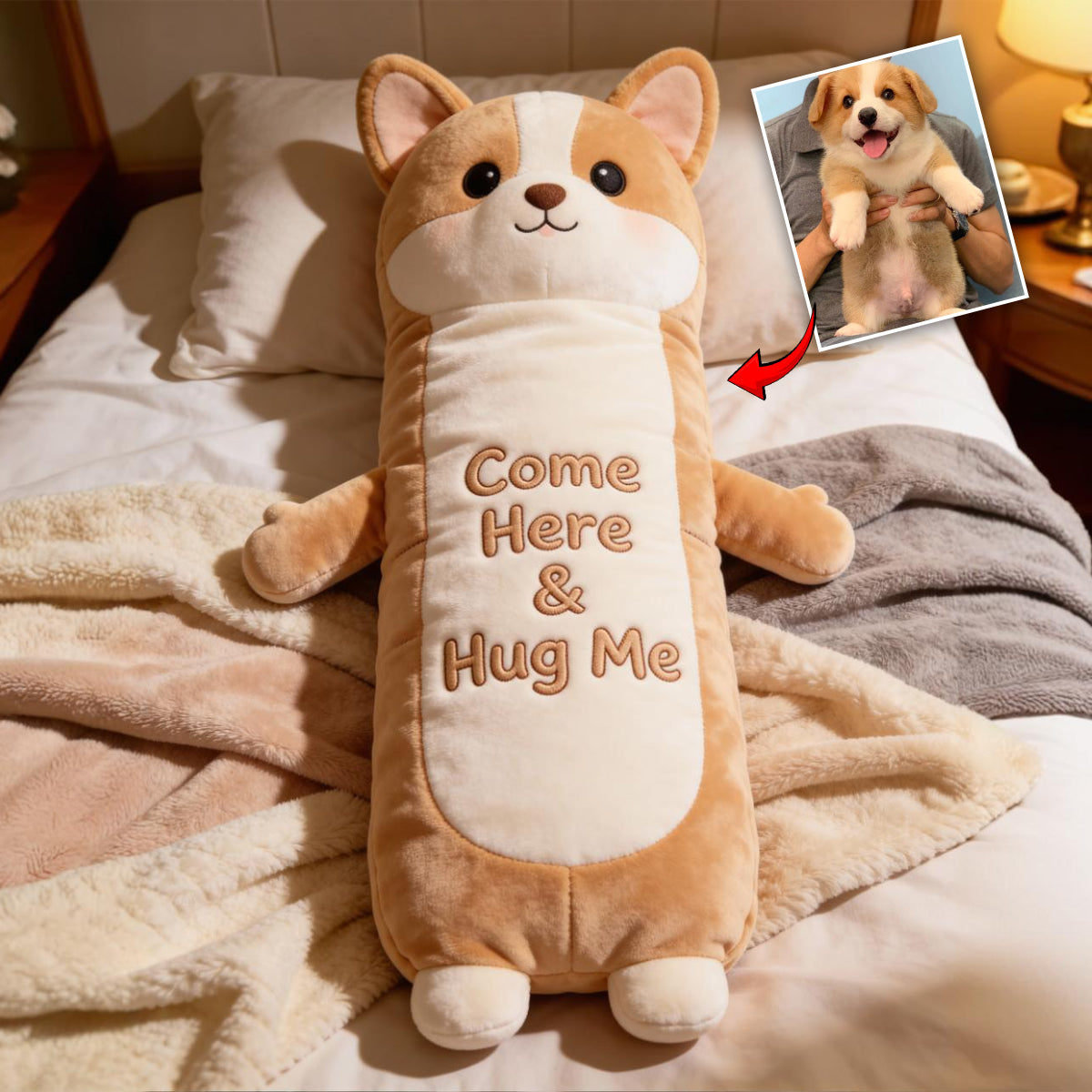 Kuschelkissen für Haustiere, Komfortkissen – personalisiertes Hundekissen aus Kunstfell in Hundeform