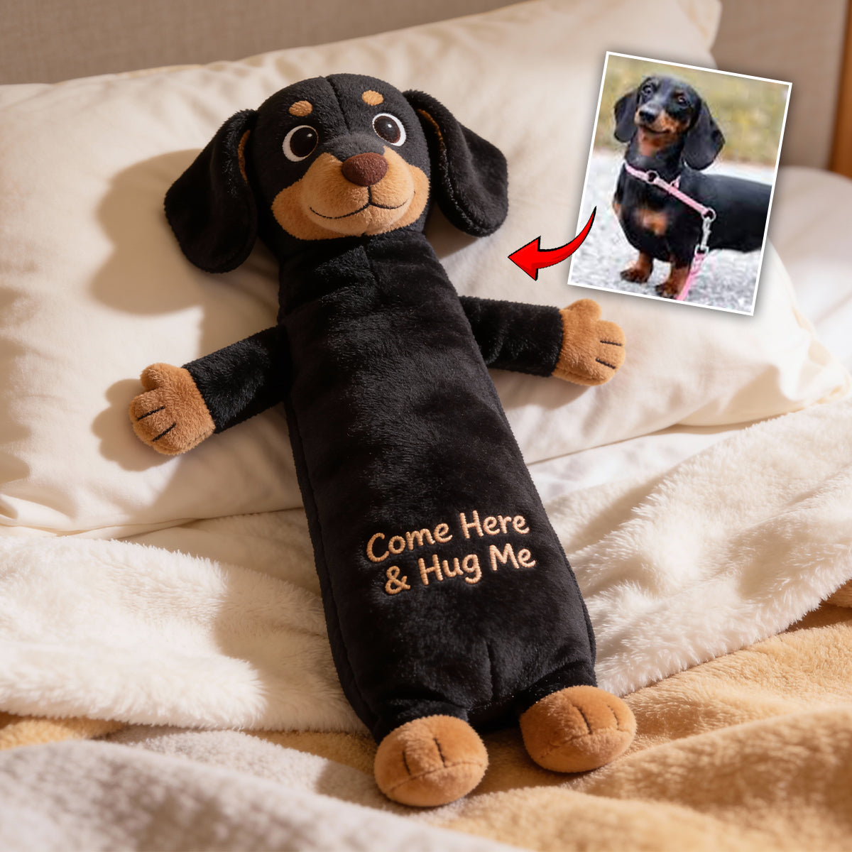Kuschelkissen für Haustiere, Komfortkissen – personalisiertes Hundekissen aus Kunstfell in Hundeform