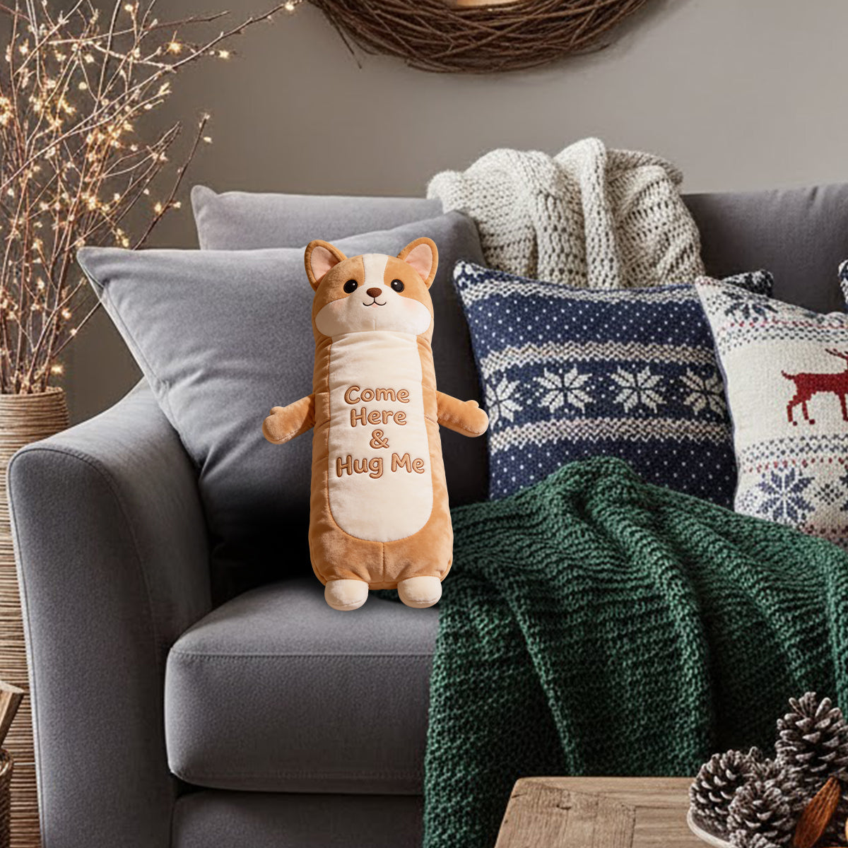 Kuschelkissen für Haustiere, Komfortkissen – personalisiertes Hundekissen aus Kunstfell in Hundeform