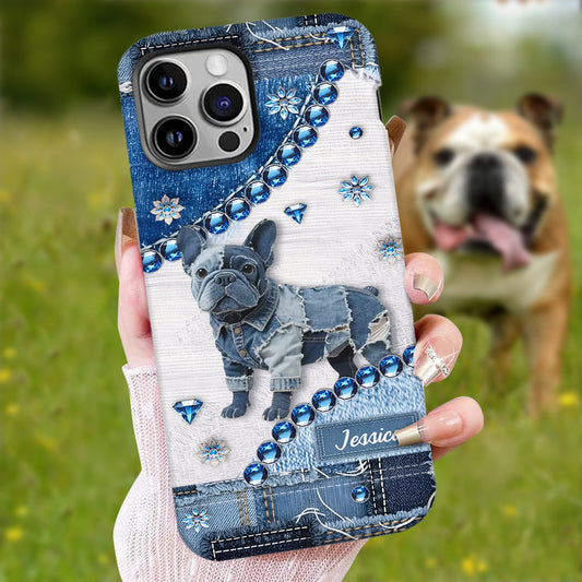 Niedliche Bulldogge – Personalisierte Handyhülle mit Hundemotiv
