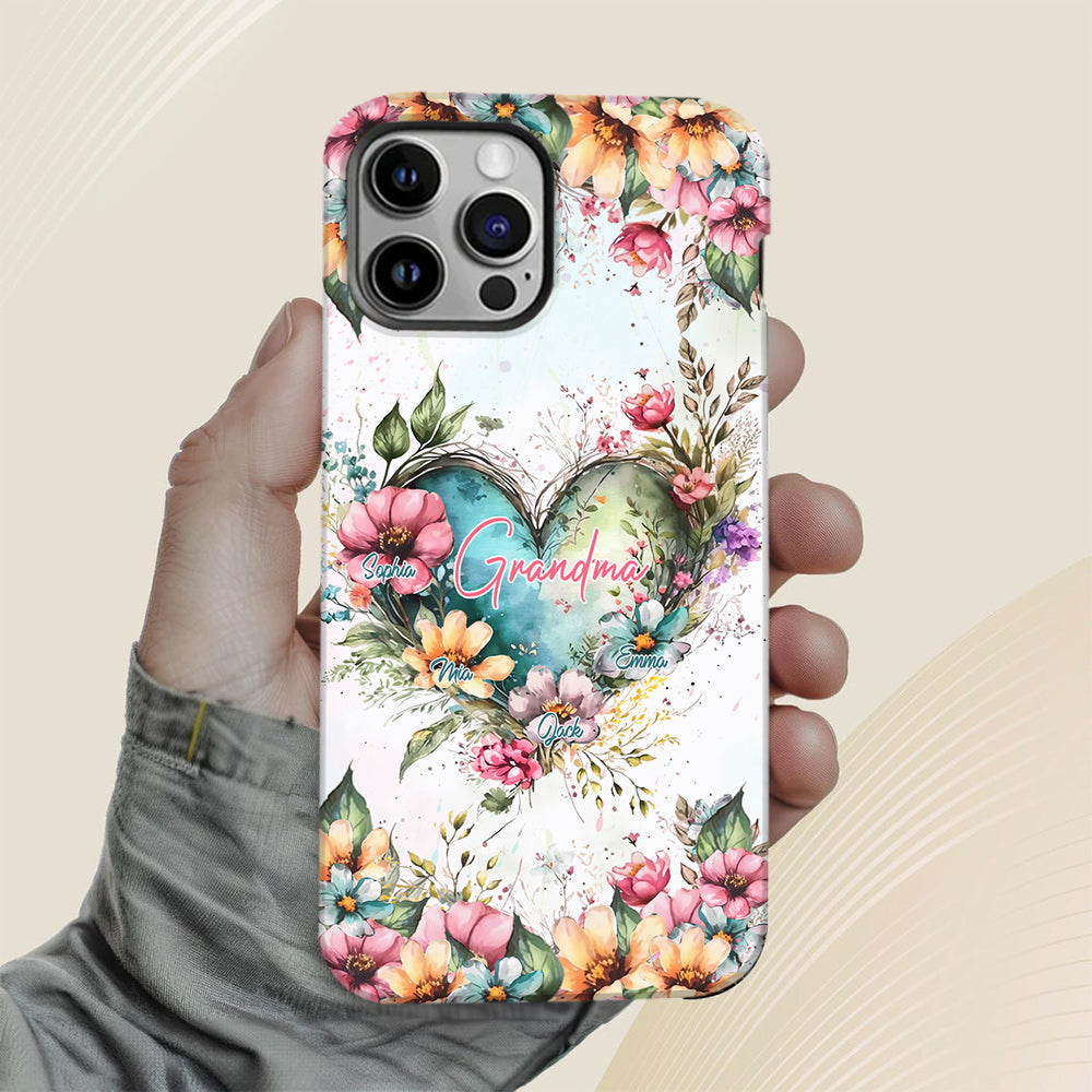 Grandma's Mom's Flowers - Personalized Grandma Full Print Phone Case