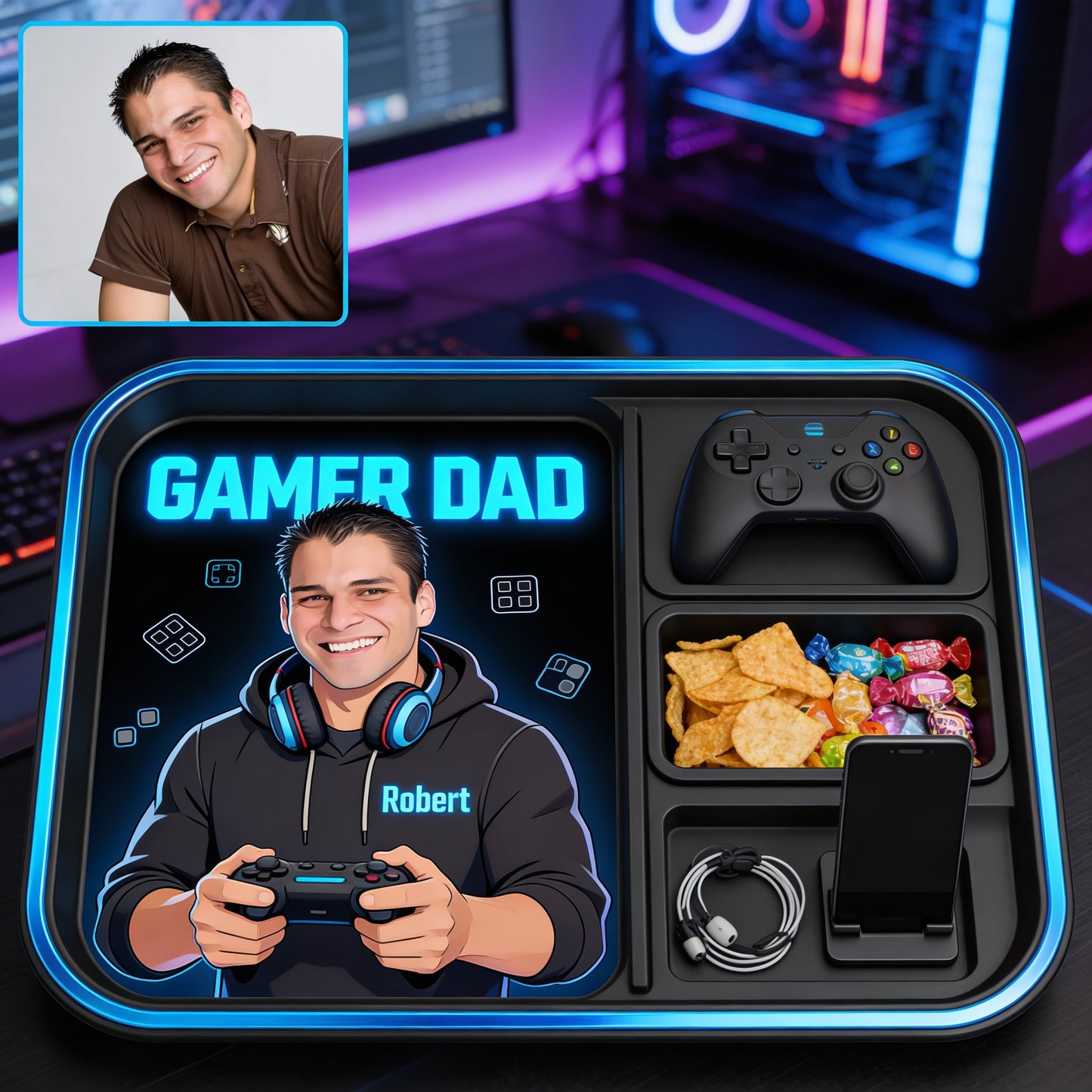 Gamer Dad - Personalisierbares Vater Ablagefach