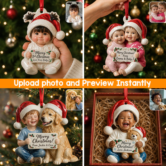 Individuell aus jedem Foto - Personalisierte Kinder Premium 3D Ornament