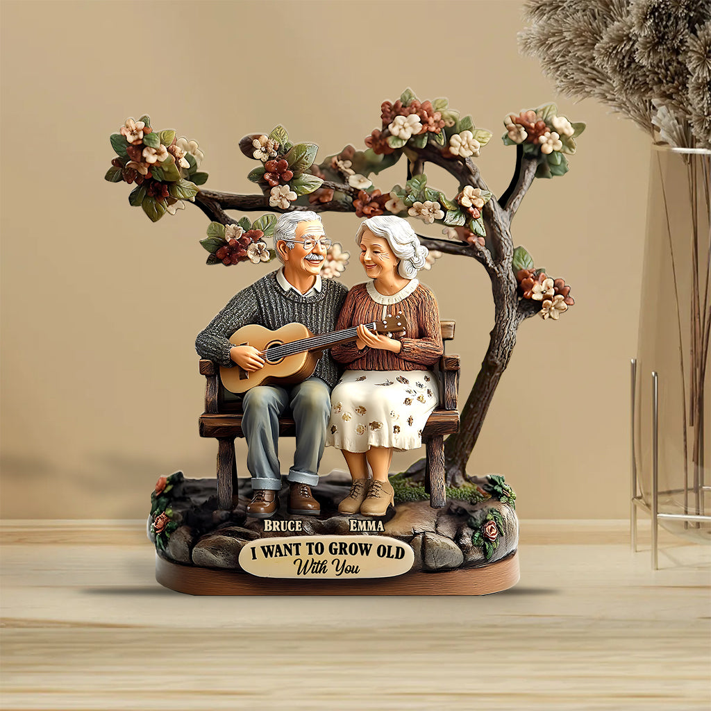I Want To Grow Old With You - Personalized Couple Custom Shaped Acrylic Plaque