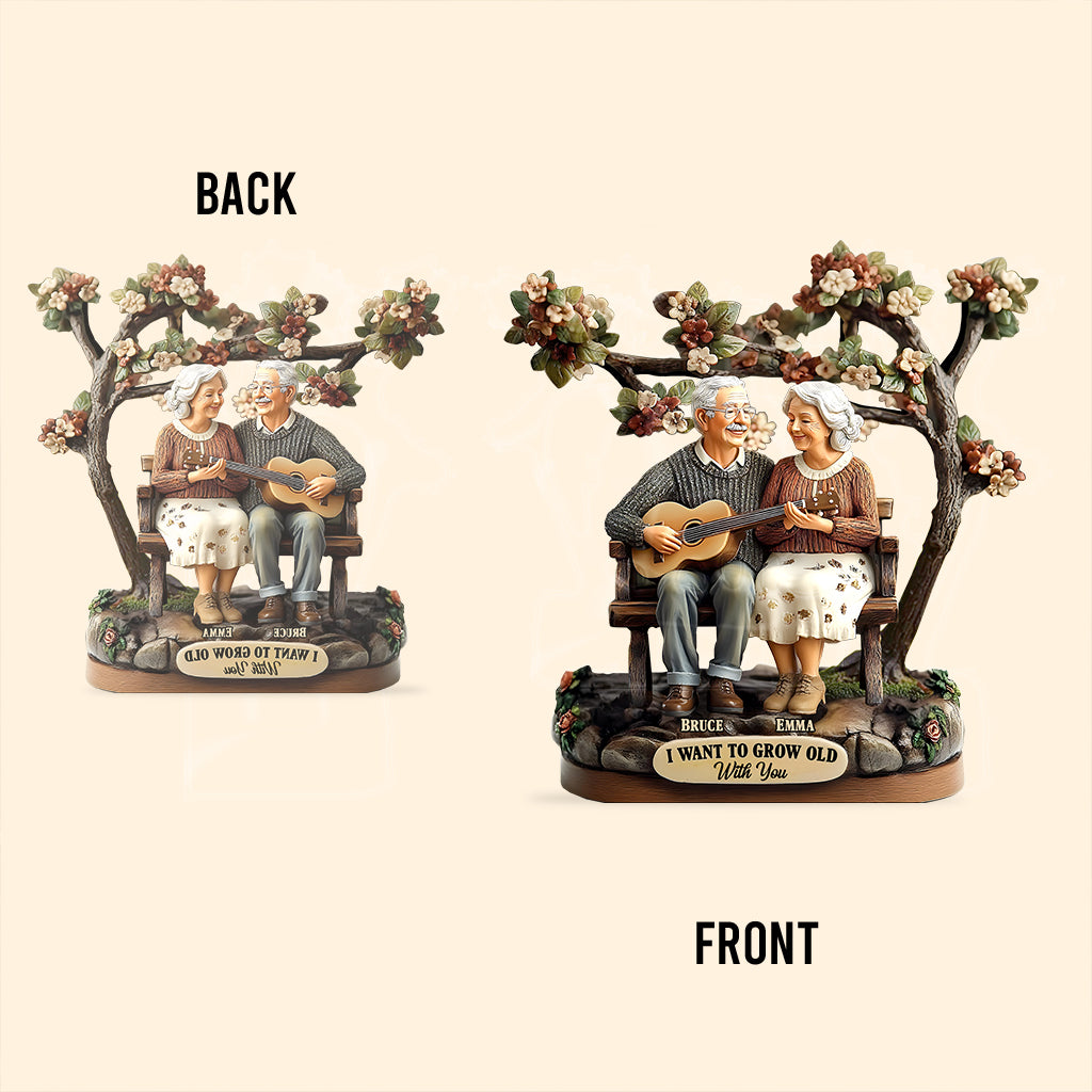 I Want To Grow Old With You - Personalized Couple Custom Shaped Acrylic Plaque