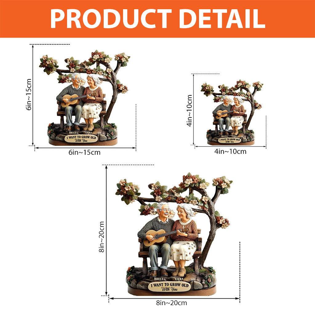 I Want To Grow Old With You - Personalized Couple Custom Shaped Acrylic Plaque