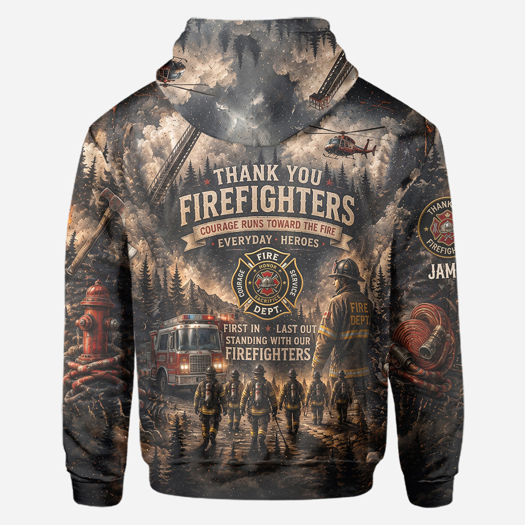 Firefighters Stand with Canada - Personalized Firefighter All Over Shirt