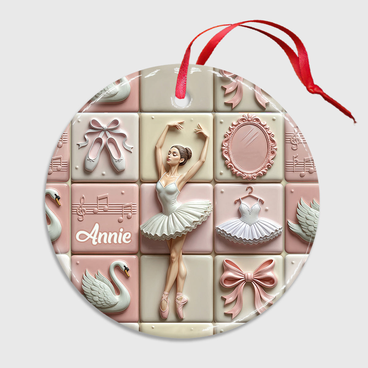 Amour du ballet - Ornement rond en céramique personnalisé sur le thème du ballet