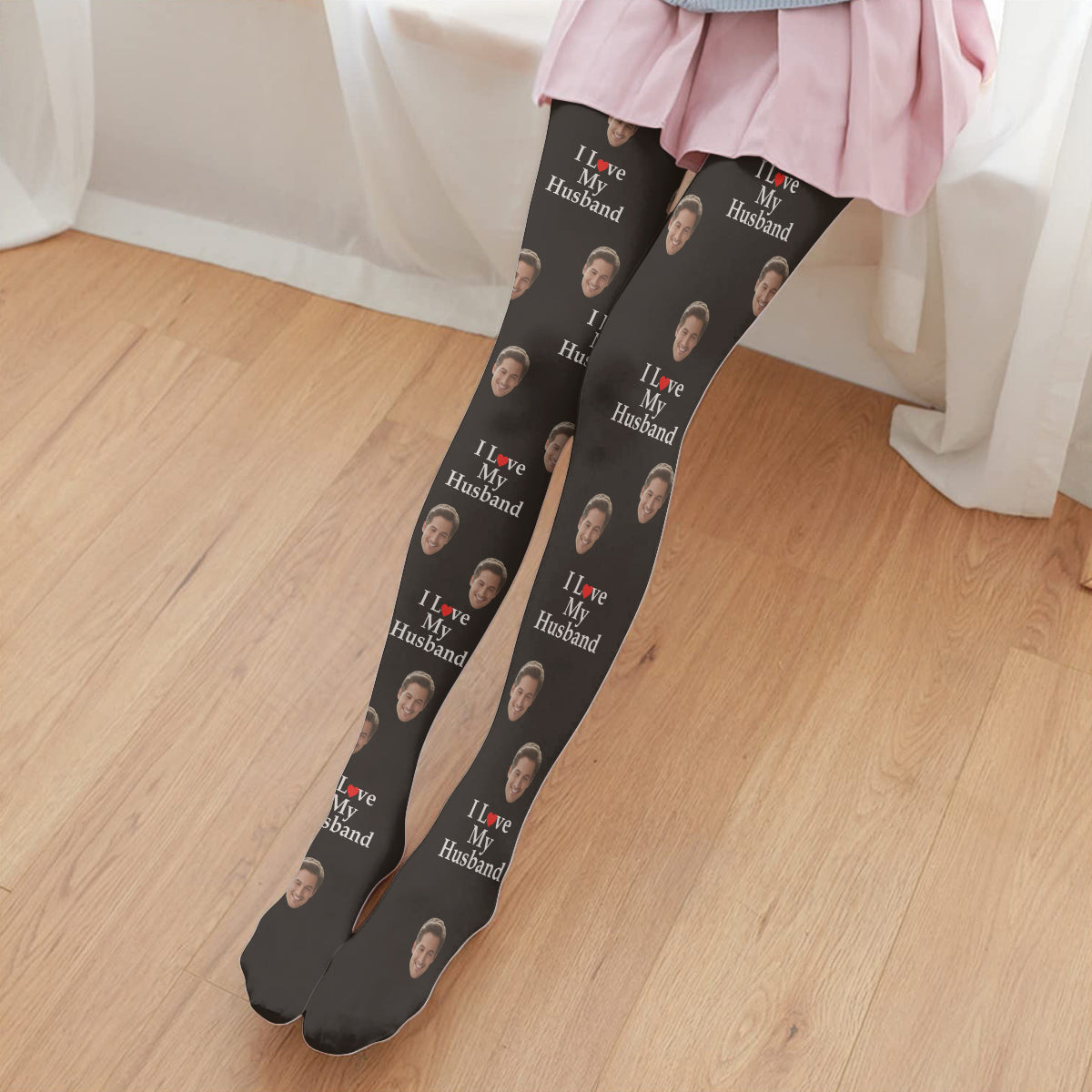 Je t'aime - Collants personnalisés pour couples de femmes