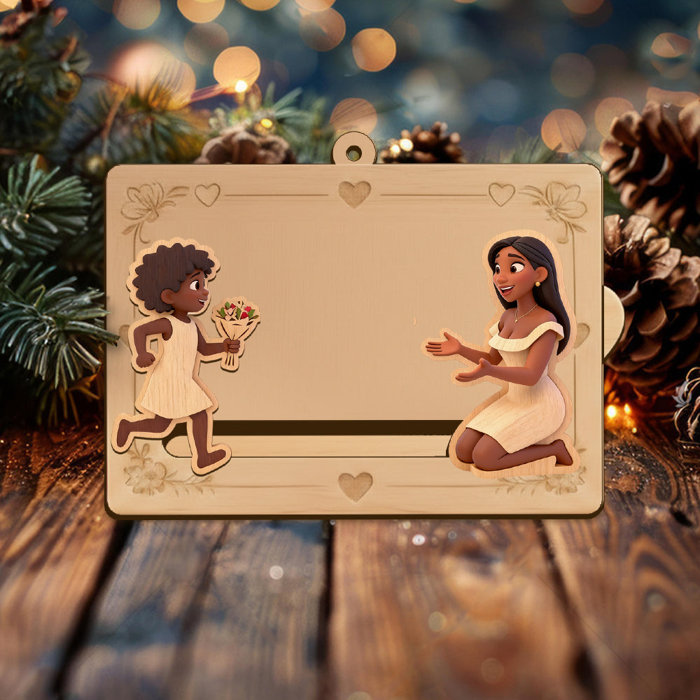 Botschaft für Mama – Personalisierte Schiebe-Weihnachtsbaumkugel für Mama
