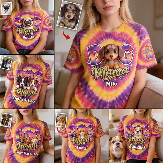 Individuelles Foto Hund Mama - Personalisierte Hundeshirt