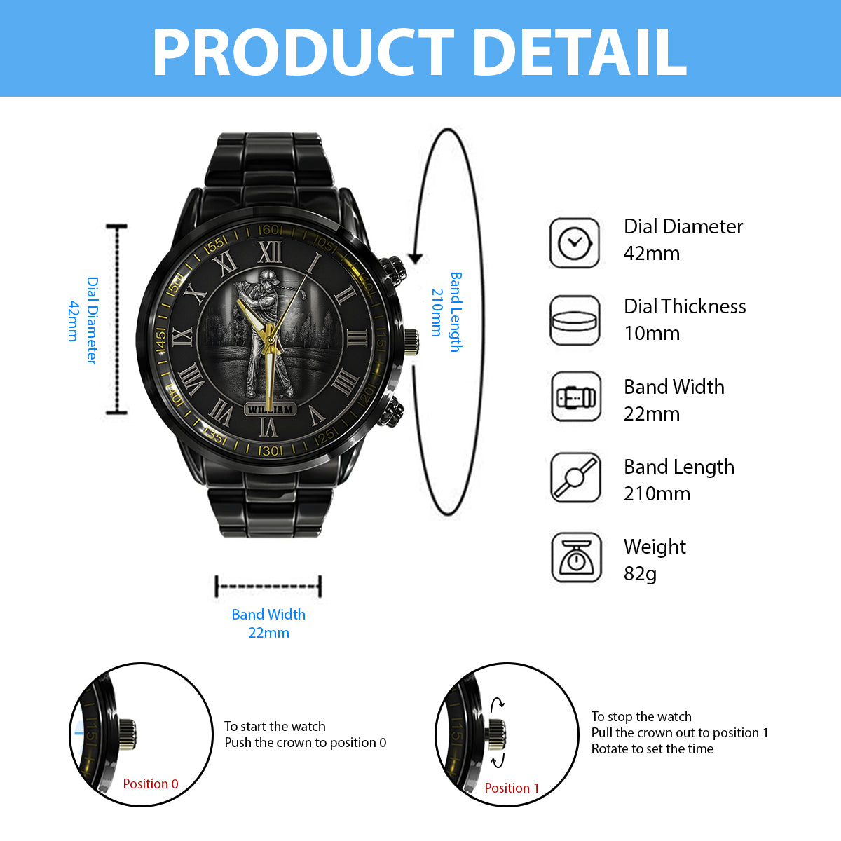 The Coolest Golfer - Personalized Golf Hand Watch