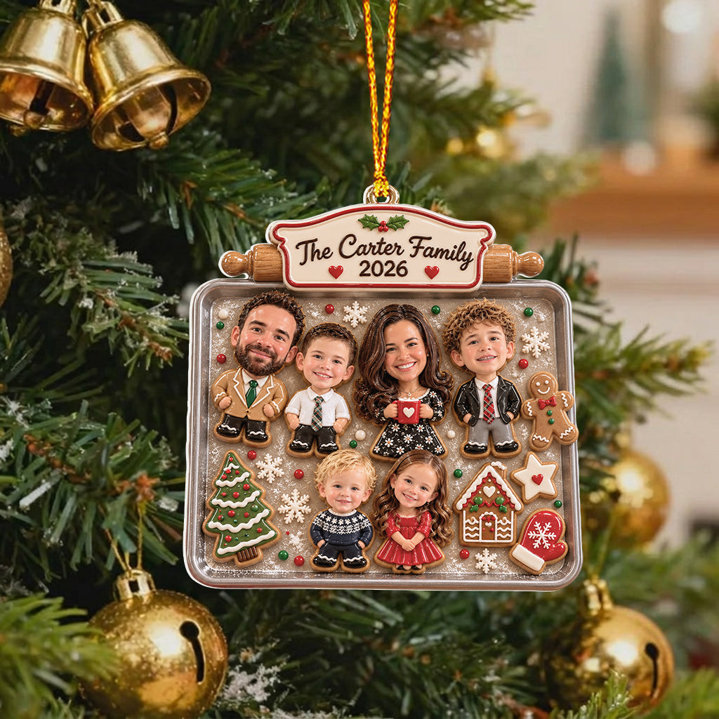 Baking Family Christmas Cookies - Personalized Family Premium 3D Ornament