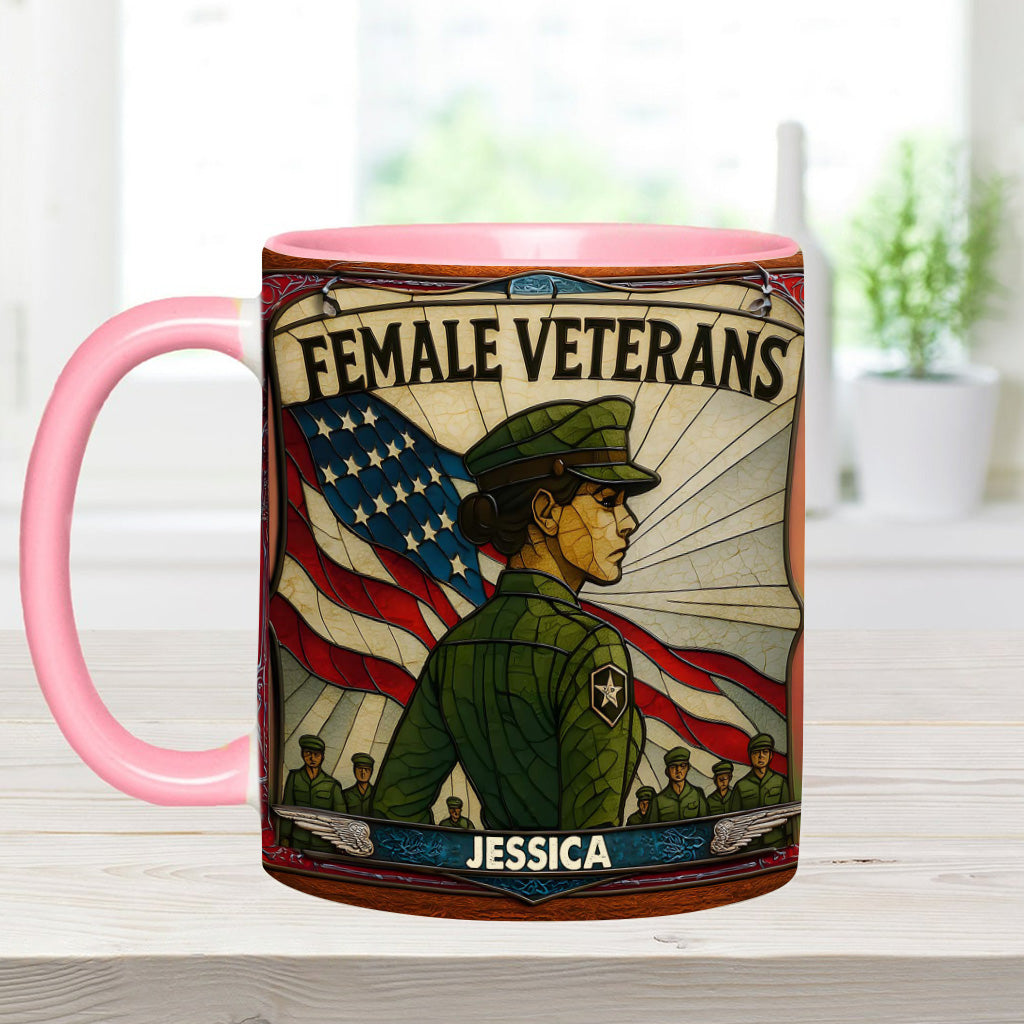 The Female Veteran - Personalized Veteran Accent Mug