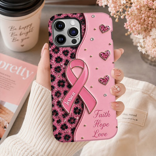 Pink Ribbon - Personalized Breast Cancer Awareness Full Print Phone Case