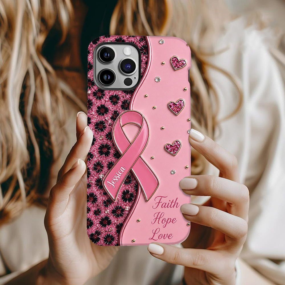 Pink Ribbon - Personalized Breast Cancer Awareness Full Print Phone Case