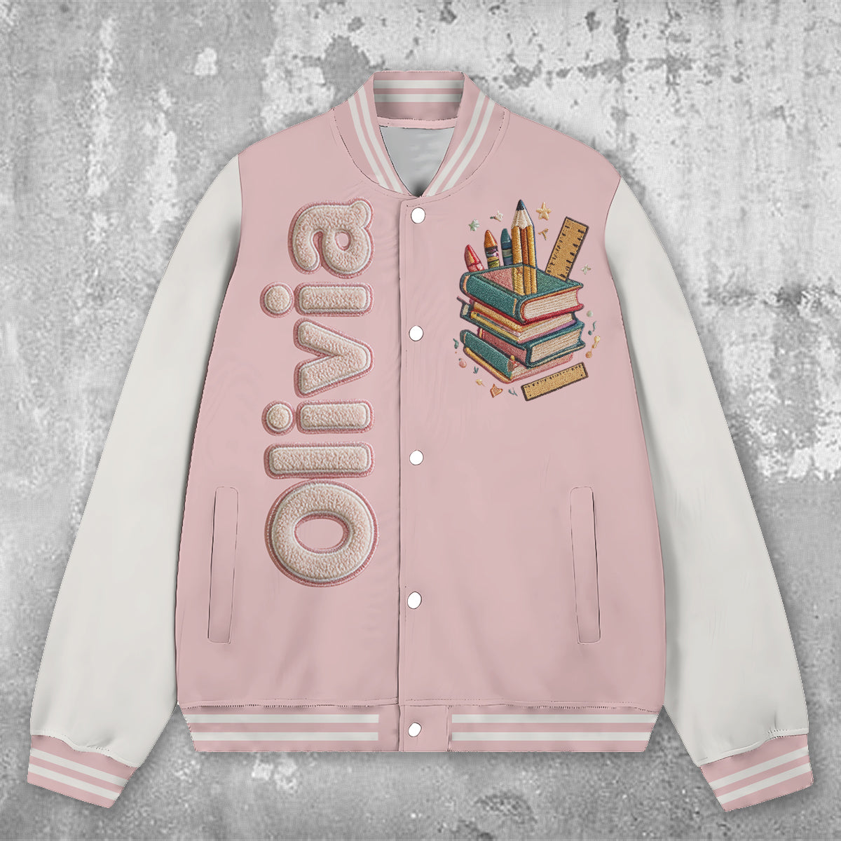 Any Photo, Custom Alphabet - Personalized Kid Varsity Jacket