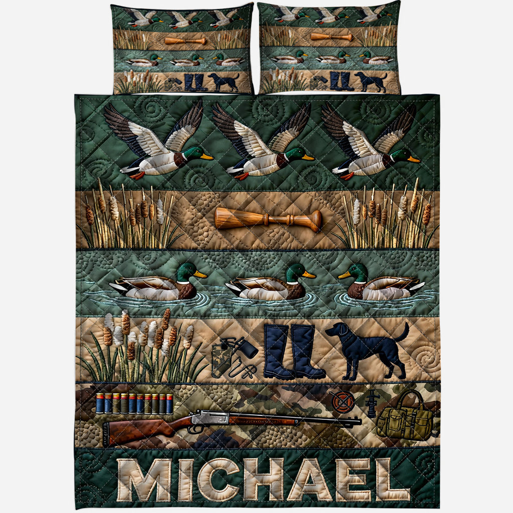 Entenjagdsaison – Personalisiertes Jagd-Quilt-Set