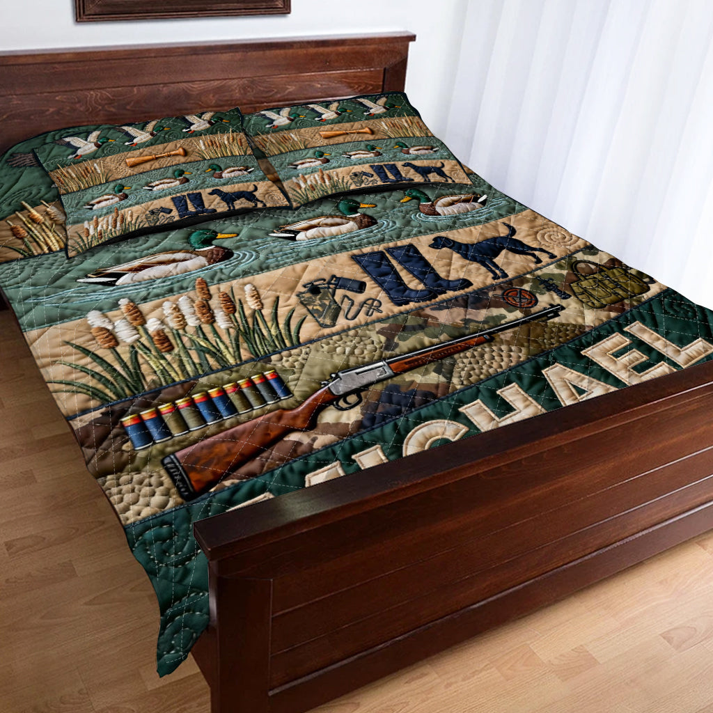 Entenjagdsaison – Personalisiertes Jagd-Quilt-Set