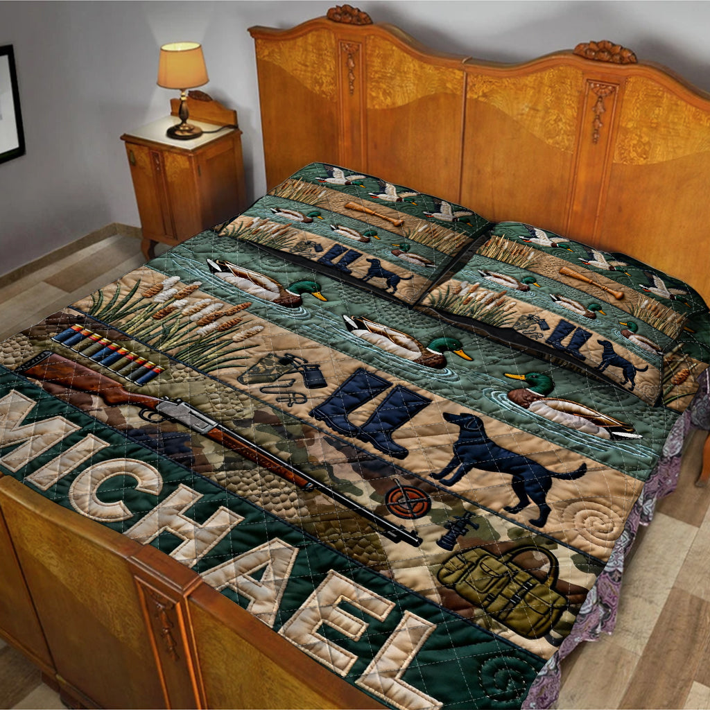 Entenjagdsaison – Personalisiertes Jagd-Quilt-Set