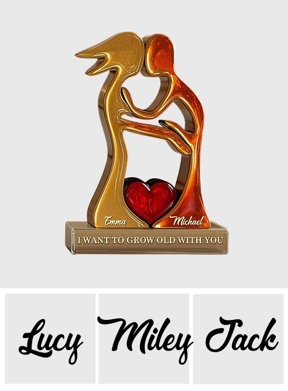 I Want to Grow Old With You - Personalized Couple Custom Shaped Acrylic Plaque