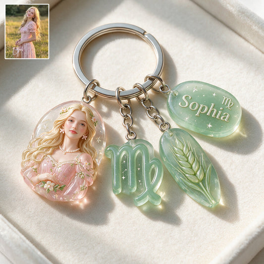 Porte-clés Personnalisé Signe Astrologique - Porte-clés Premium Horoscope Avec Charms