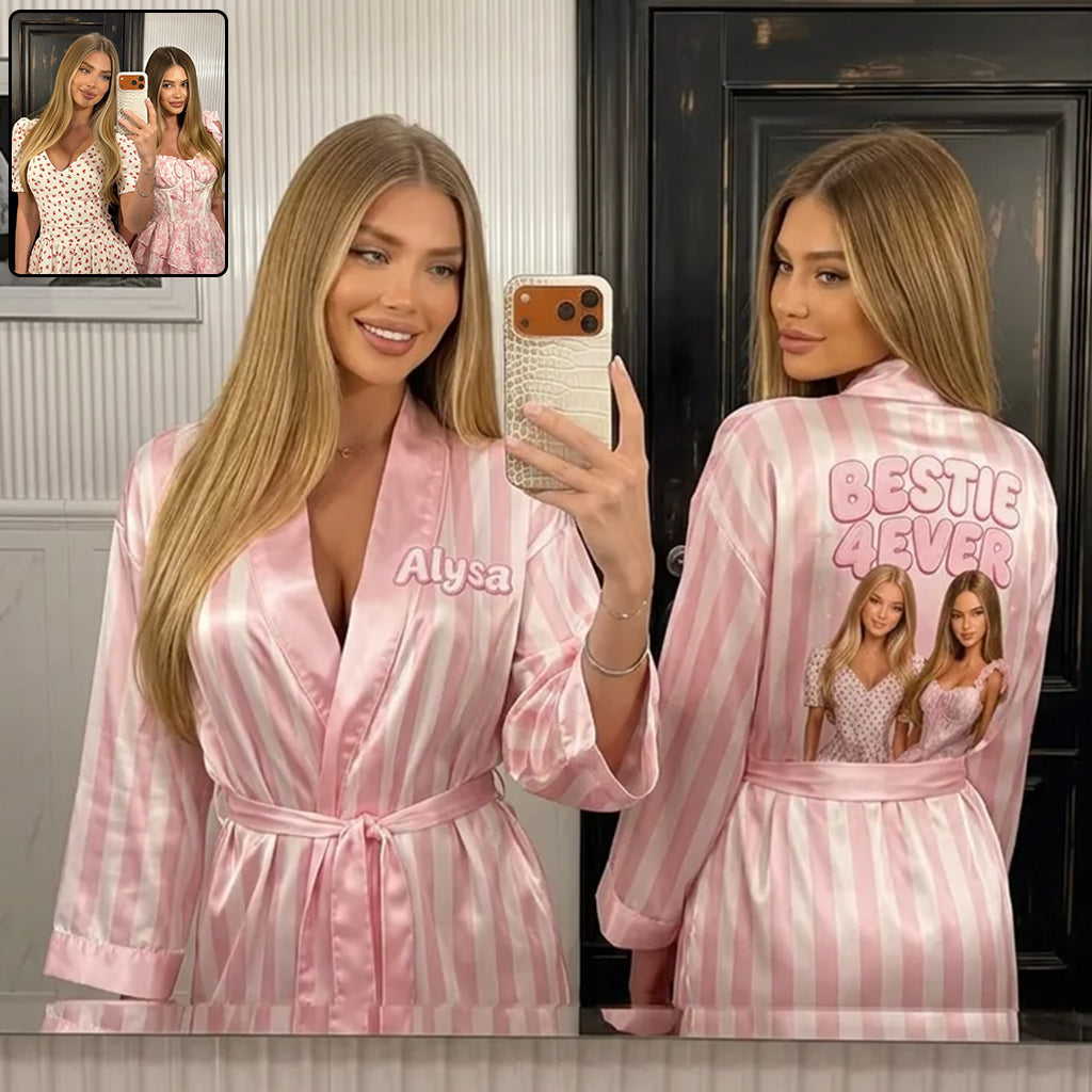 Besties Forever - Personalized Bestie Satin Robe