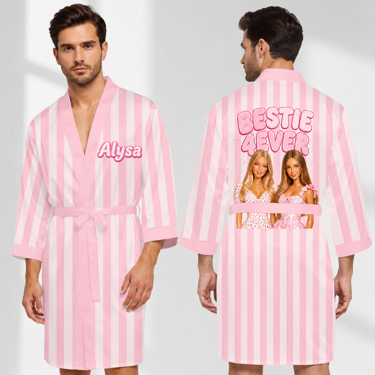 Besties Forever - Personalized Bestie Satin Robe