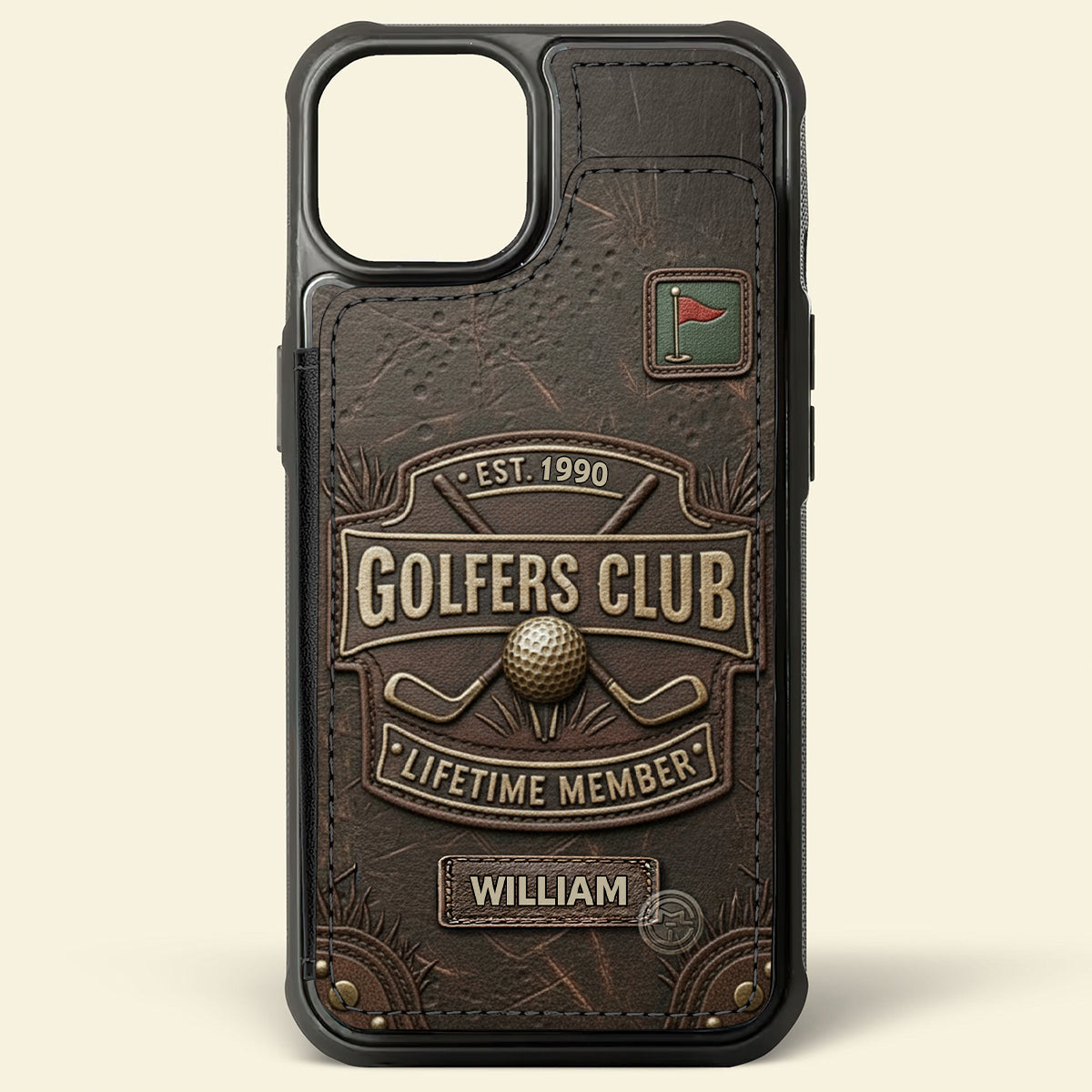 Lebenslange Golfclub-Mitgliedschaft – Personalisierte Handyhülle mit Golf-Motiv