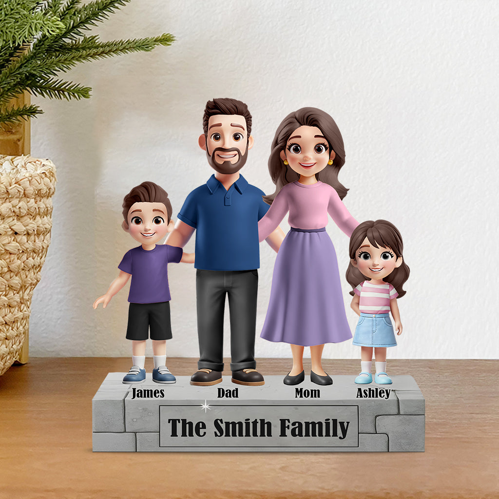 Ich liebe meine Familie – Personalisierte Acrylplakette in individueller Familienform