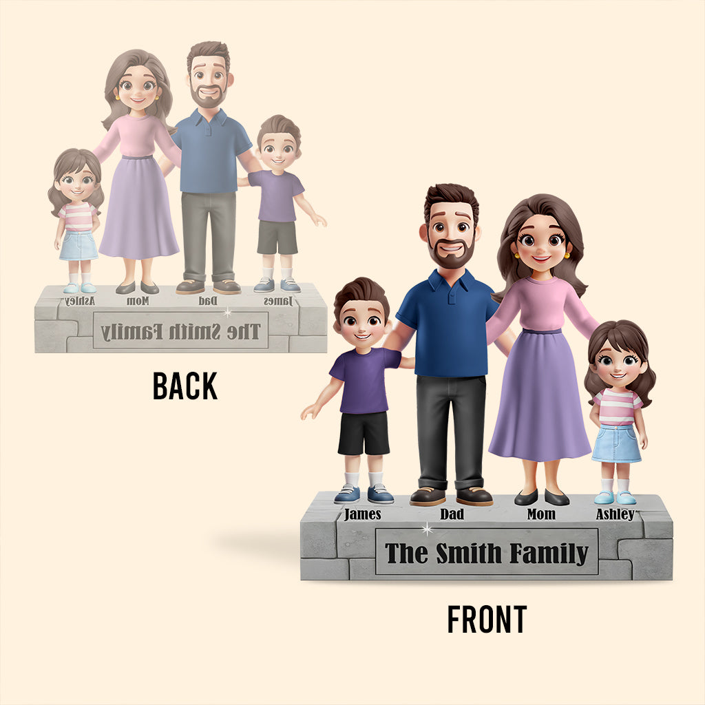Ich liebe meine Familie – Personalisierte Acrylplakette in individueller Familienform