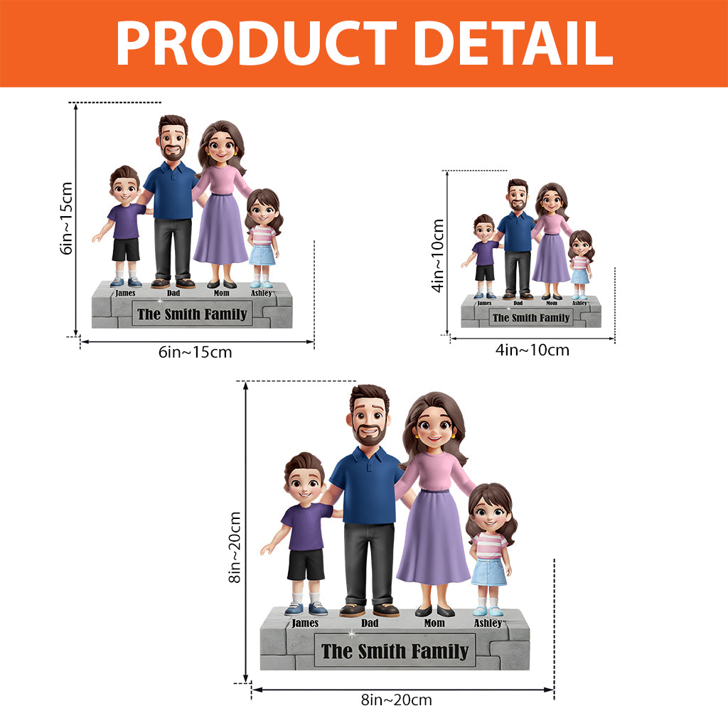 Ich liebe meine Familie – Personalisierte Acrylplakette in individueller Familienform