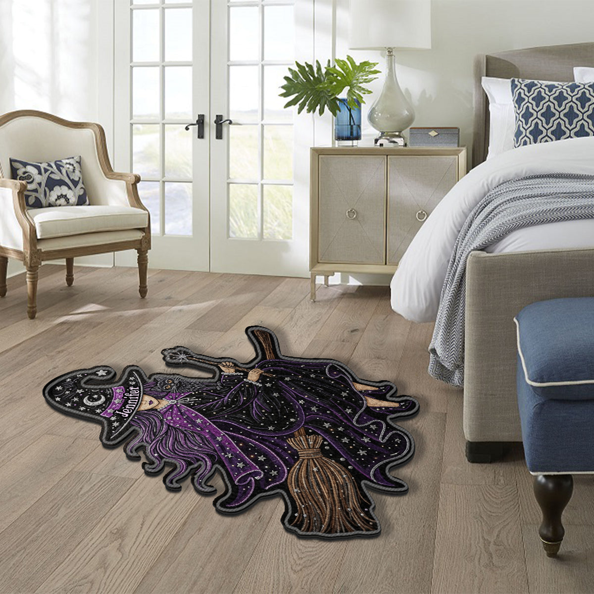 Flying Witch - Personalized Witch Non-Slip Tufted Rug