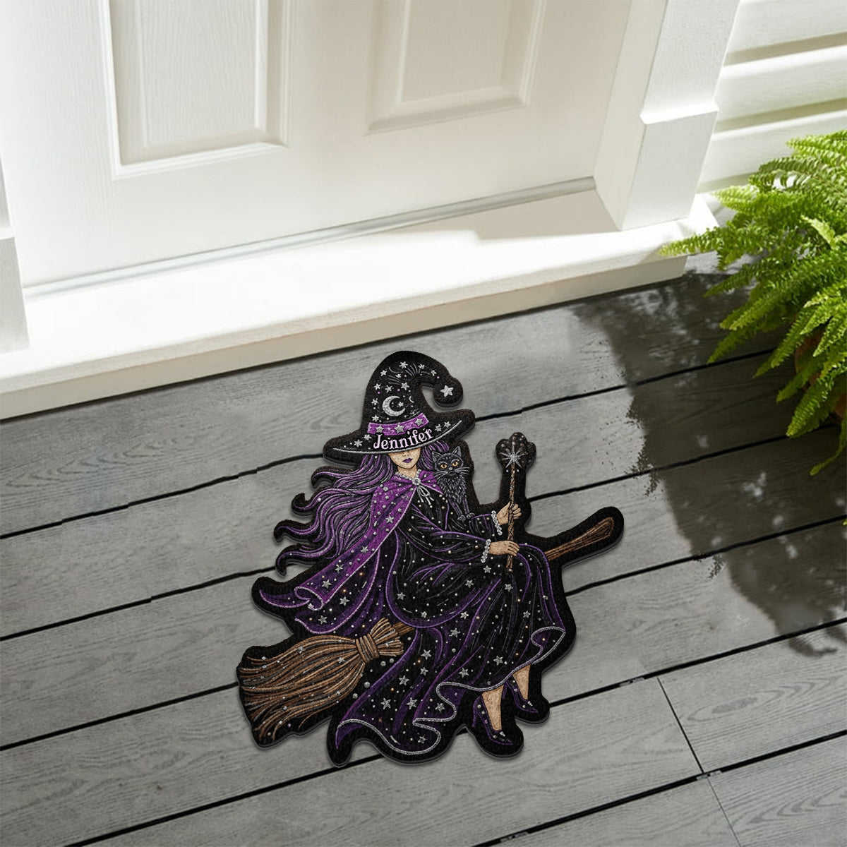 Flying Witch - Personalized Witch Non-Slip Tufted Rug